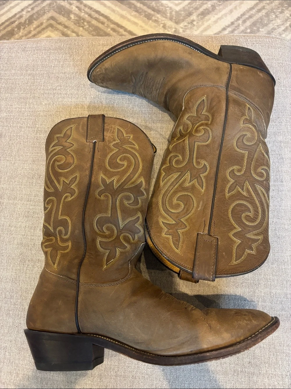Extra Wide Justin vintage Leather Cowboy western Boots #2253 11 EEE made USA